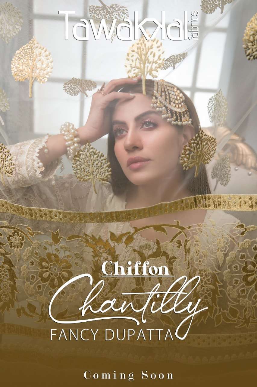 Chantilly Tawakkal  White chiffon Collection  